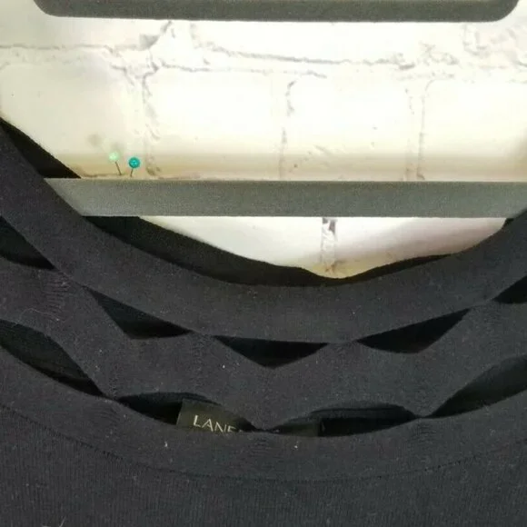 Lane Bryant size 26/28 Knit Black Long Sleeve  Pull Over Long Sleeve SWEATER Top - Picture 4 of 7